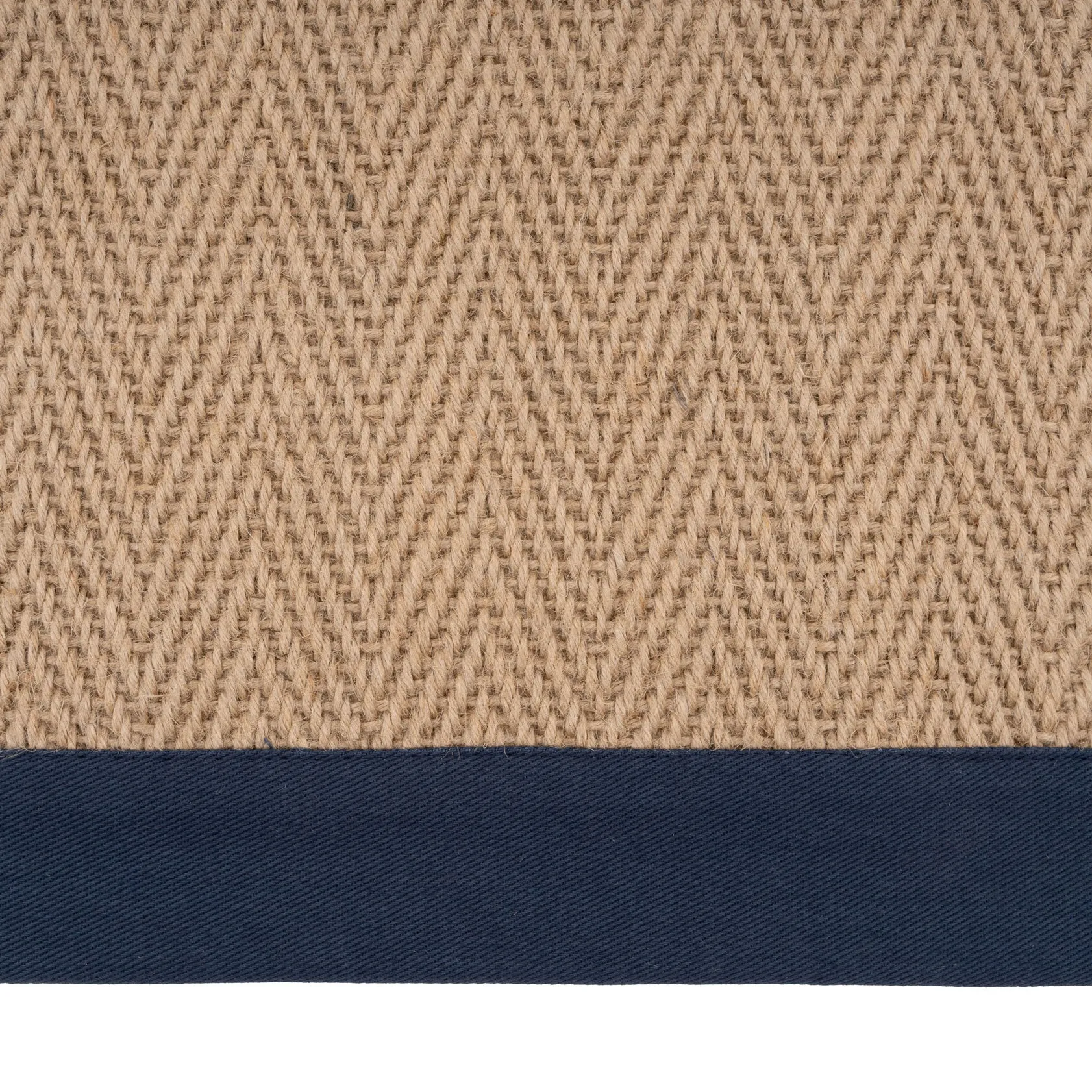 Navy Border Jute Runner Rug - Juliette Navy