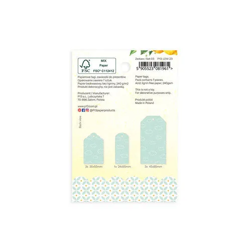 P13 Fresh Lemonade Double-Sided Cardstock Tags 7 pack  #03*