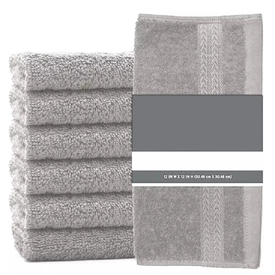 Pack of face towels12 Face Cloth Towels 100% Egyptian Cotton Flannel Soft 500 GSM