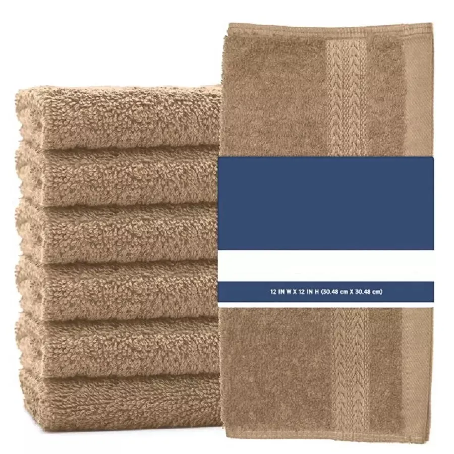 Pack of face towels12 Face Cloth Towels 100% Egyptian Cotton Flannel Soft 500 GSM