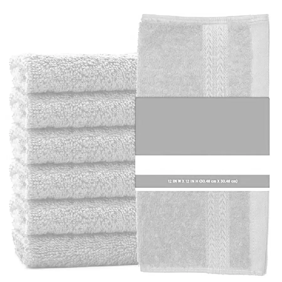 Pack of face towels12 Face Cloth Towels 100% Egyptian Cotton Flannel Soft 500 GSM