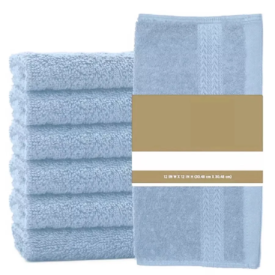 Pack of face towels12 Face Cloth Towels 100% Egyptian Cotton Flannel Soft 500 GSM