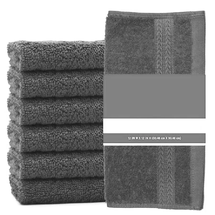 Pack of face towels12 Face Cloth Towels 100% Egyptian Cotton Flannel Soft 500 GSM