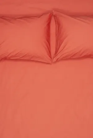 Pima Cotton Percale Bedding in Lobster Red Color