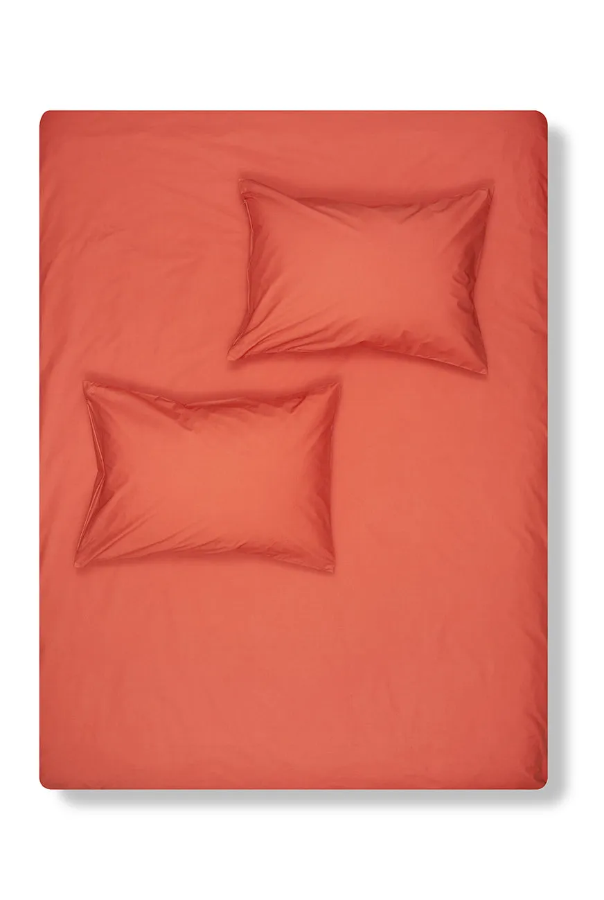 Pima Cotton Percale Bedding in Lobster Red Color