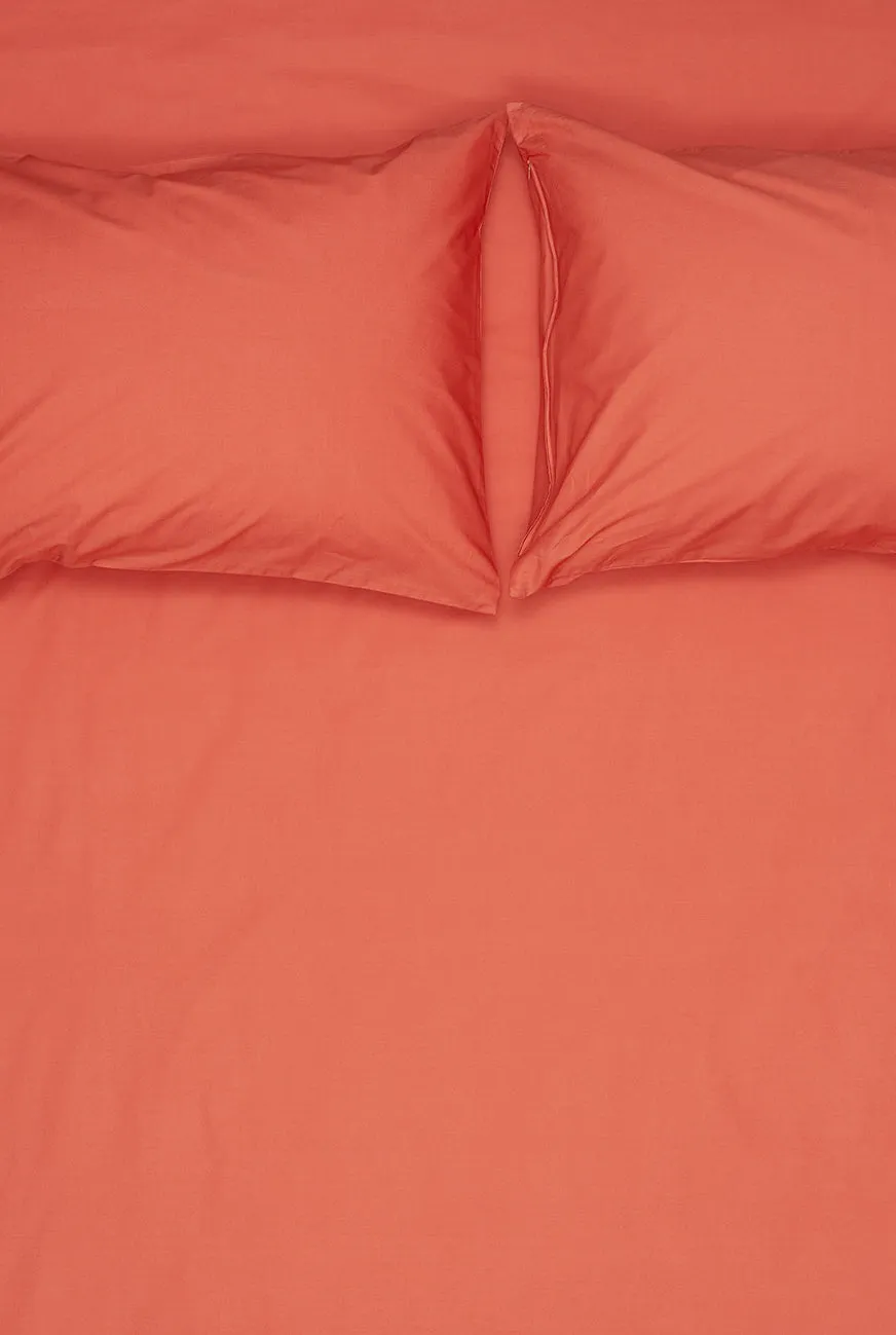 Pima Cotton Percale Bedding in Lobster Red Color