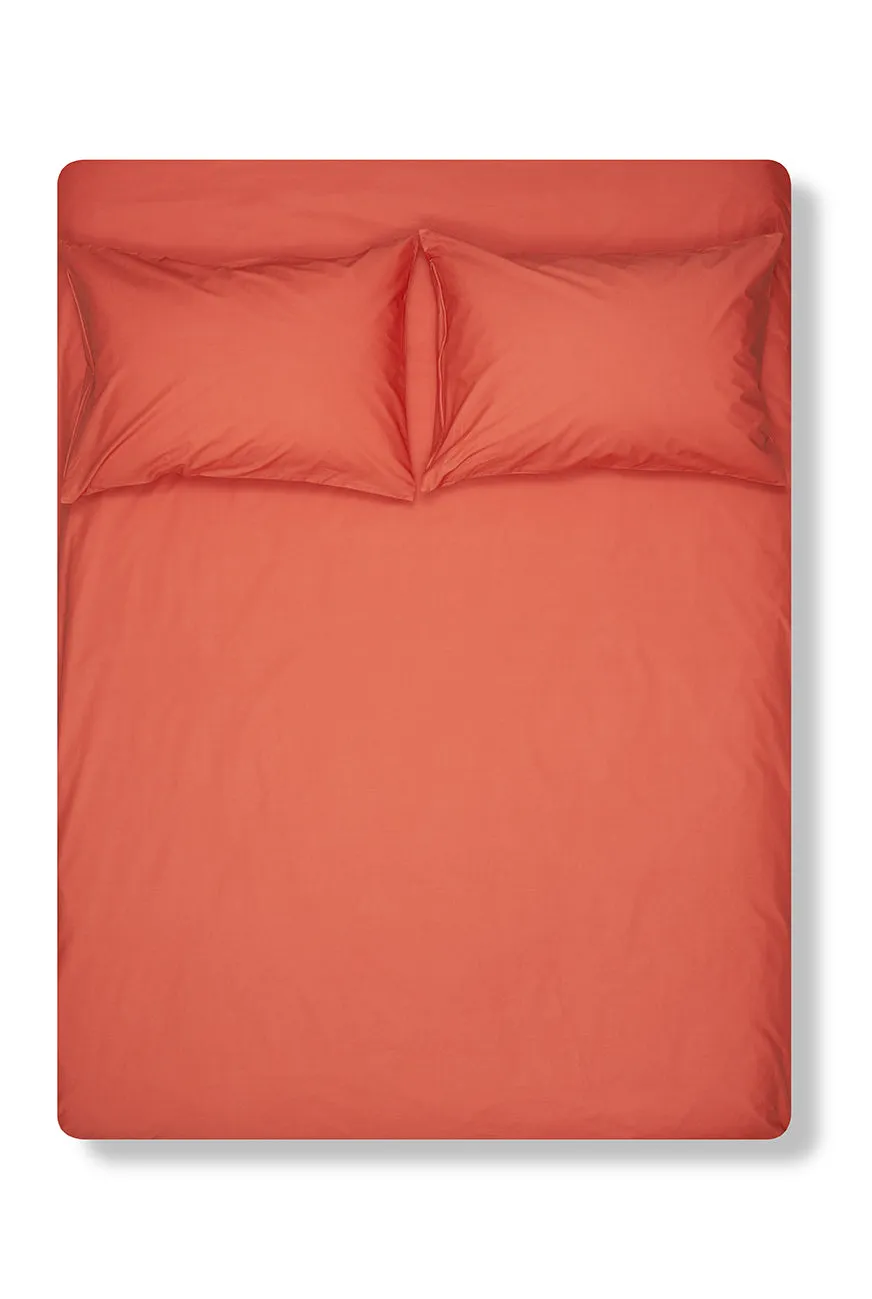 Pima Cotton Percale Bedding in Lobster Red Color