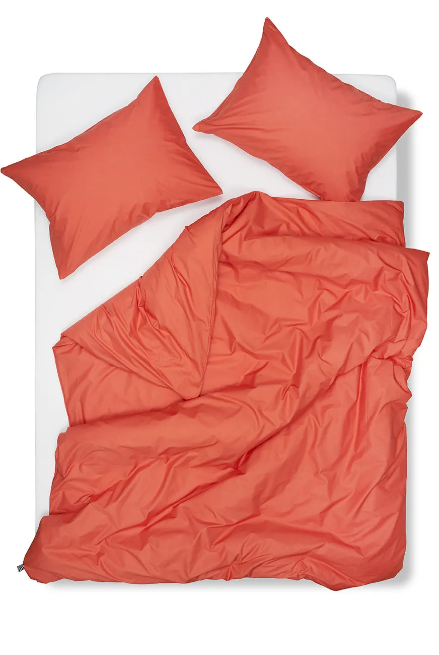 Pima Cotton Percale Bedding in Lobster Red Color