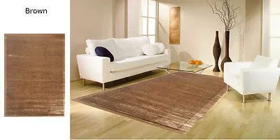 PLAIN Modern Contemporary Thick Quality Bordered Rugs Runners S -XL Round CHEAP