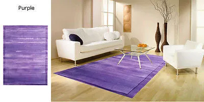 PLAIN Modern Contemporary Thick Quality Bordered Rugs Runners S -XL Round CHEAP