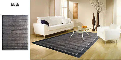 PLAIN Modern Contemporary Thick Quality Bordered Rugs Runners S -XL Round CHEAP