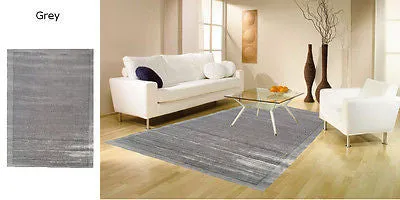 PLAIN Modern Contemporary Thick Quality Bordered Rugs Runners S -XL Round CHEAP