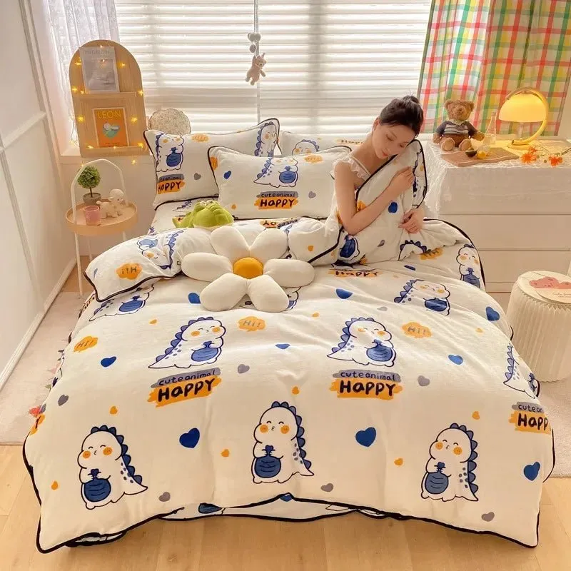 Polka Dot and Heart Winter Bedding Set