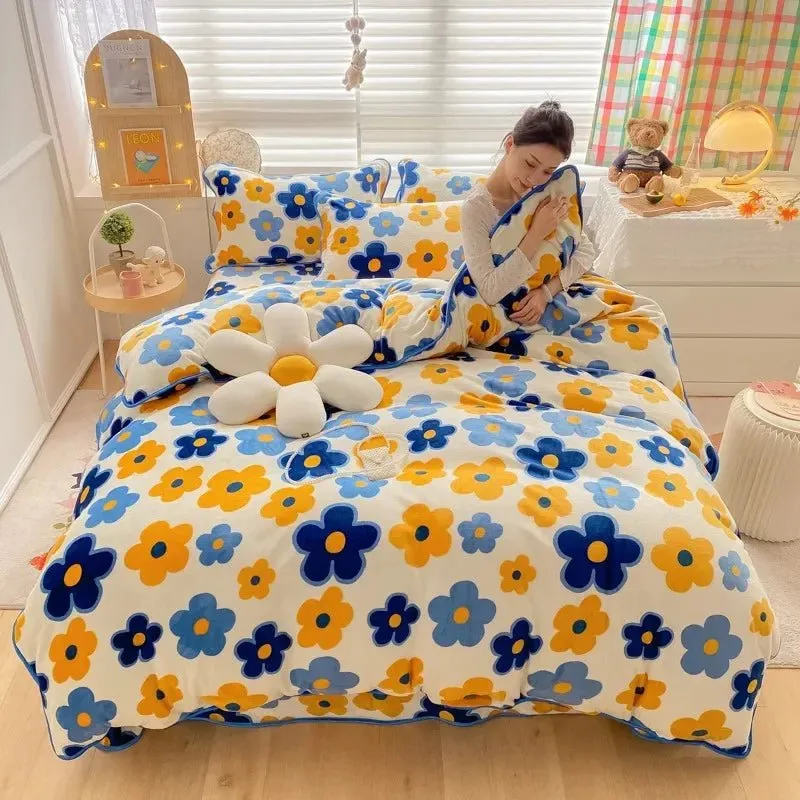 Polka Dot and Heart Winter Bedding Set