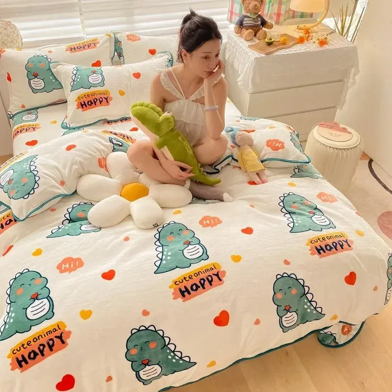 Polka Dot and Heart Winter Bedding Set