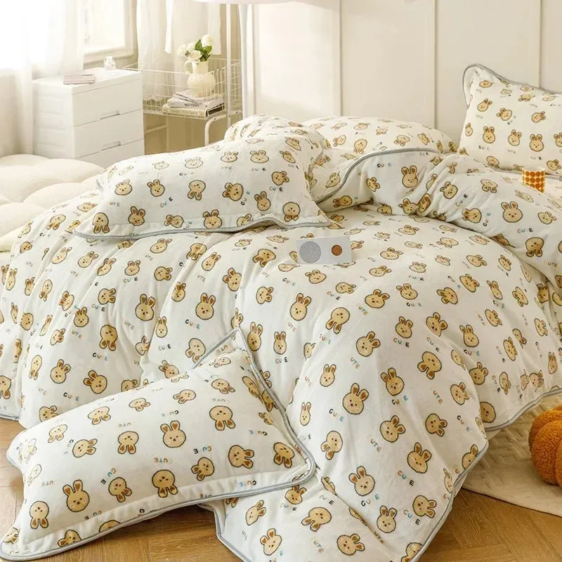 Polka Dot and Heart Winter Bedding Set