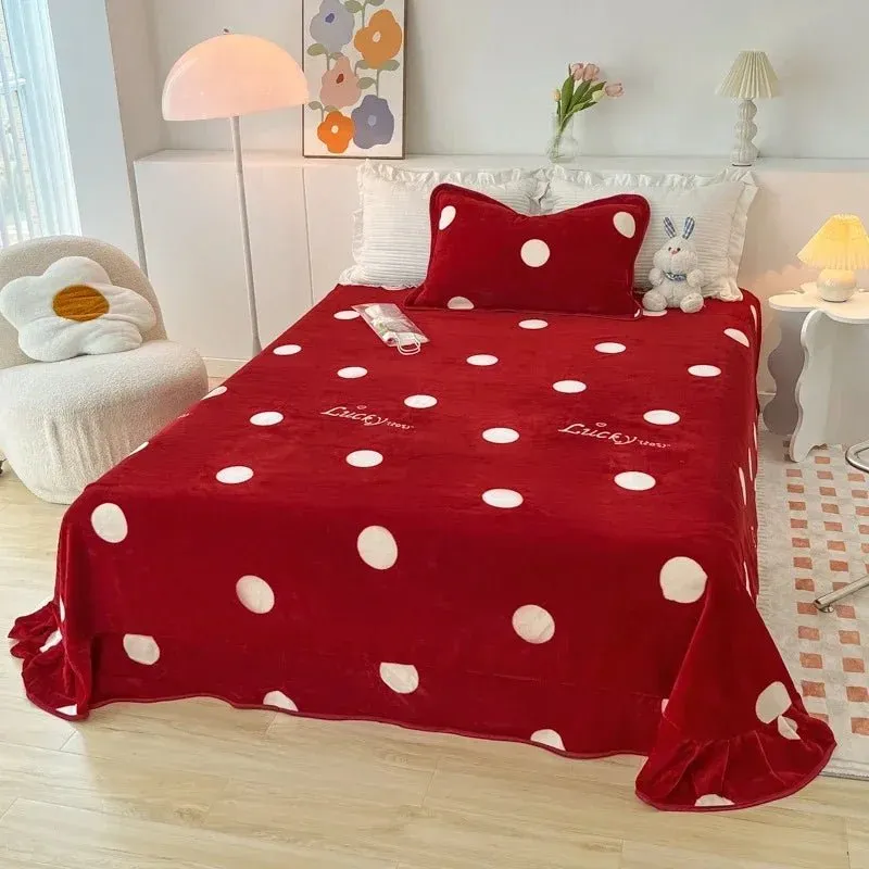 Polka Dot and Heart Winter Bedding Set