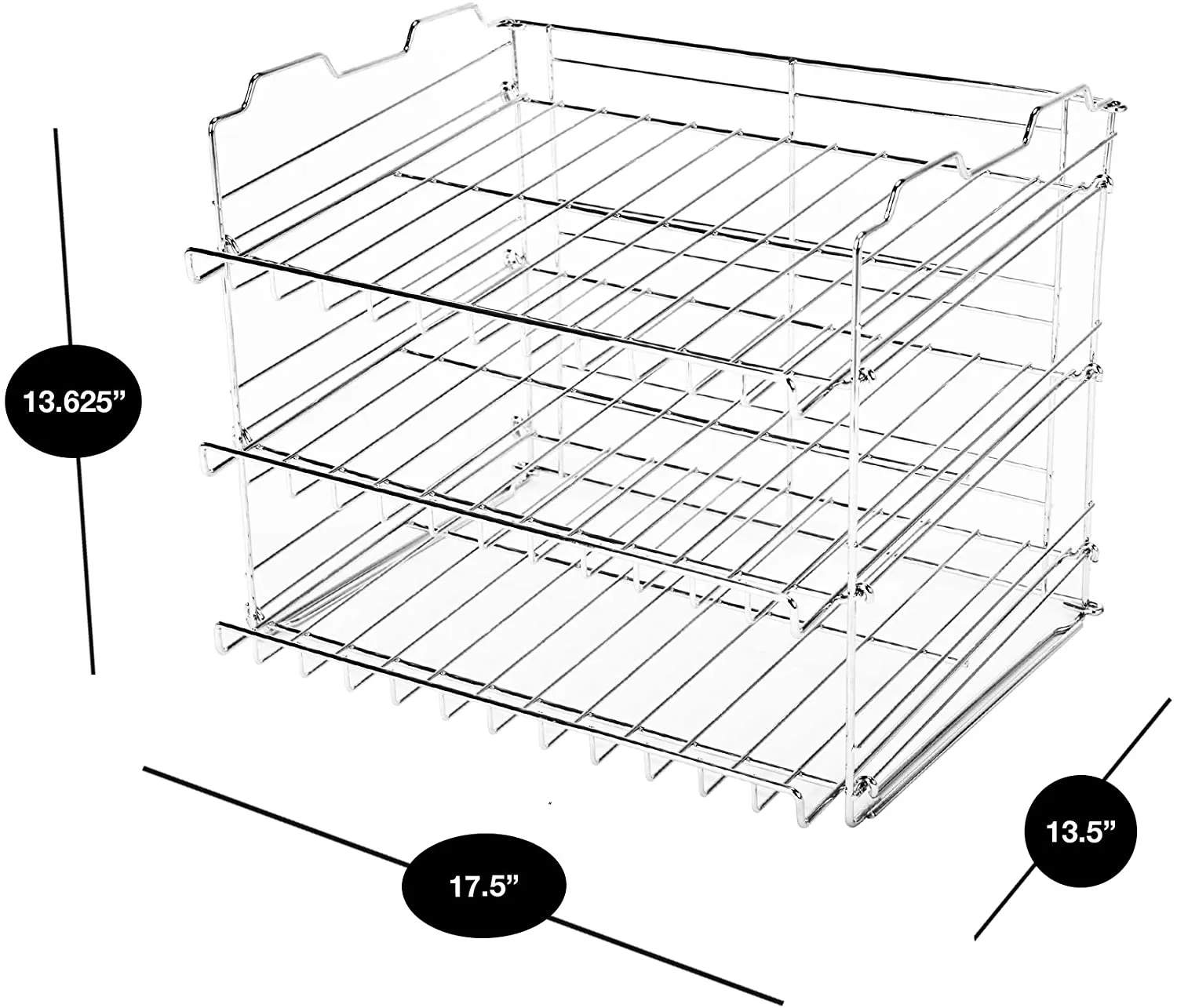 Premium 3-Tier Adjustable Can Rack Organizer - Set of 2 - Chrome