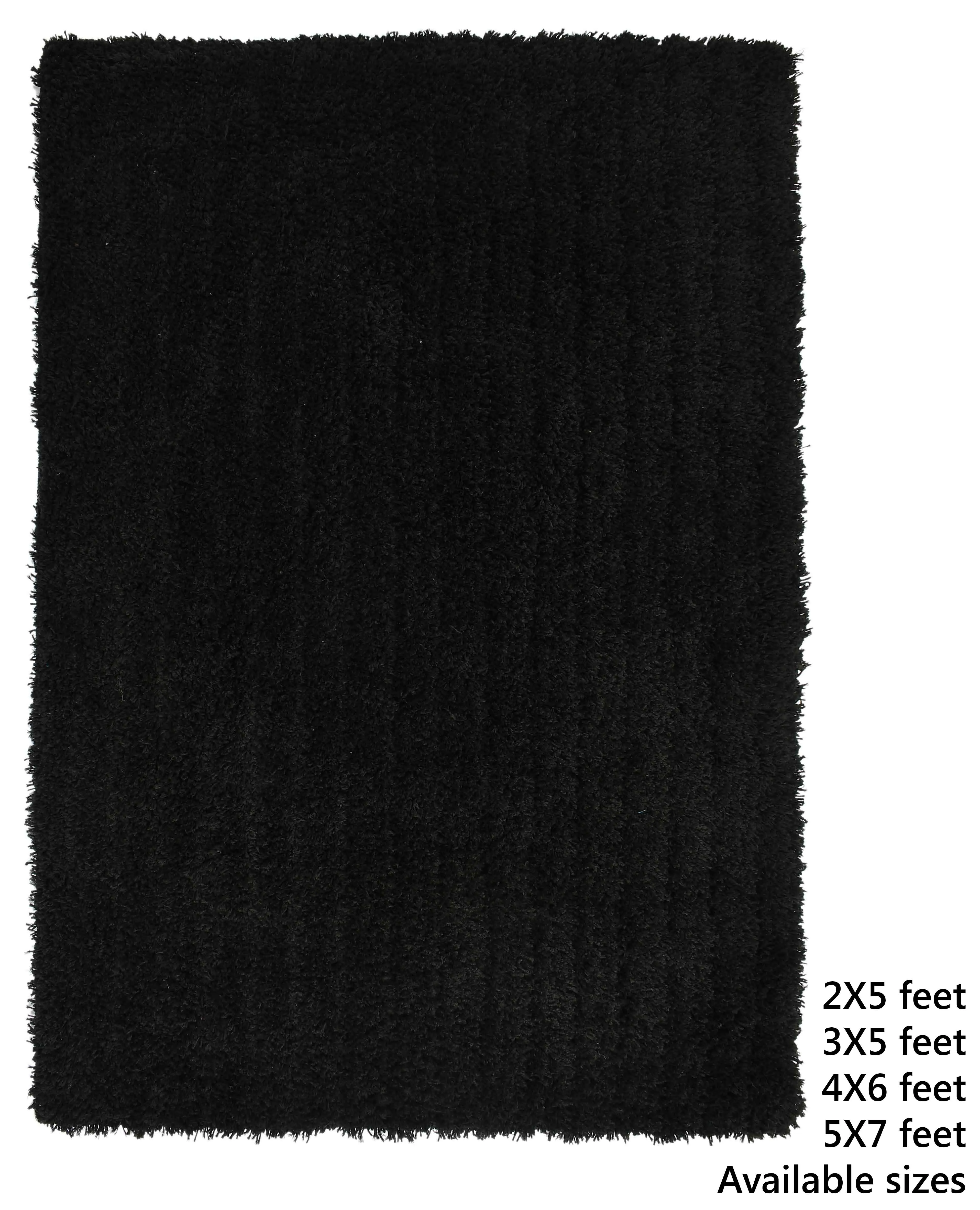 Presto Black Solid Soft Feel Anti-Skid Carpet - ICAS05