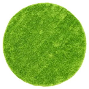 Puffy Soft Shaggy Round Rug Grass Green 160x160 cm Round