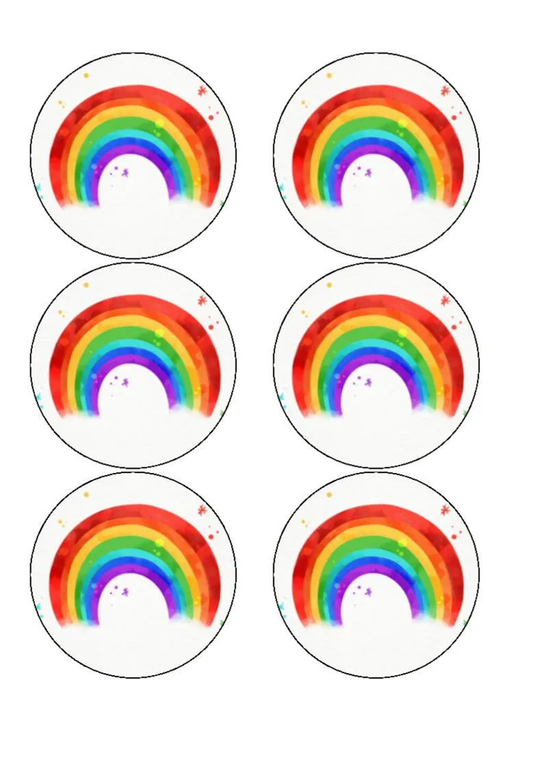 Rainbow - edible cake/cupcake toppers (personalisation can be added)