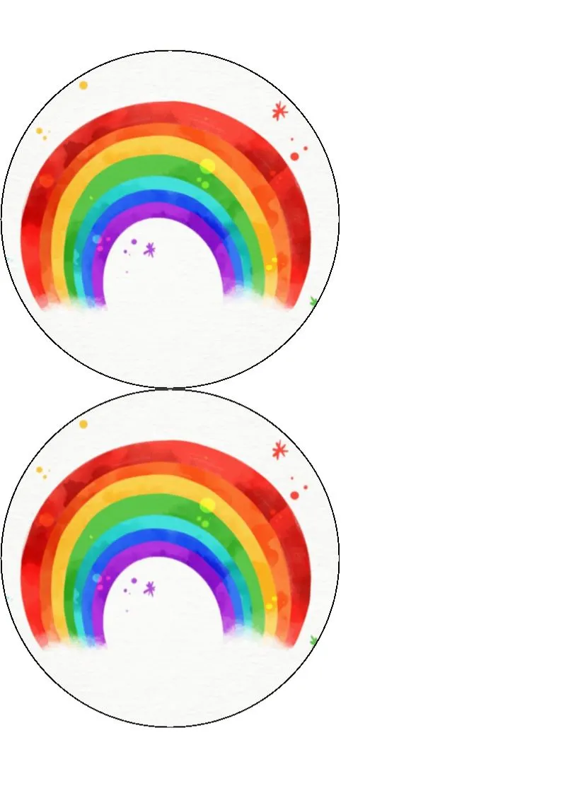 Rainbow - edible cake/cupcake toppers (personalisation can be added)