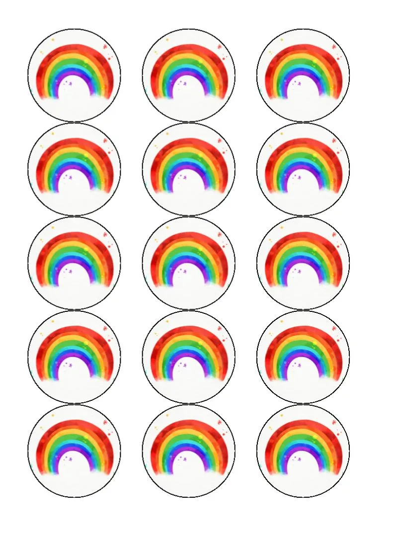 Rainbow - edible cake/cupcake toppers (personalisation can be added)