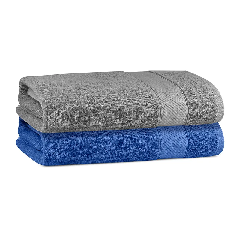 Reign Bath Towel (Steel Grey & Dark Blue) - Set Of Two