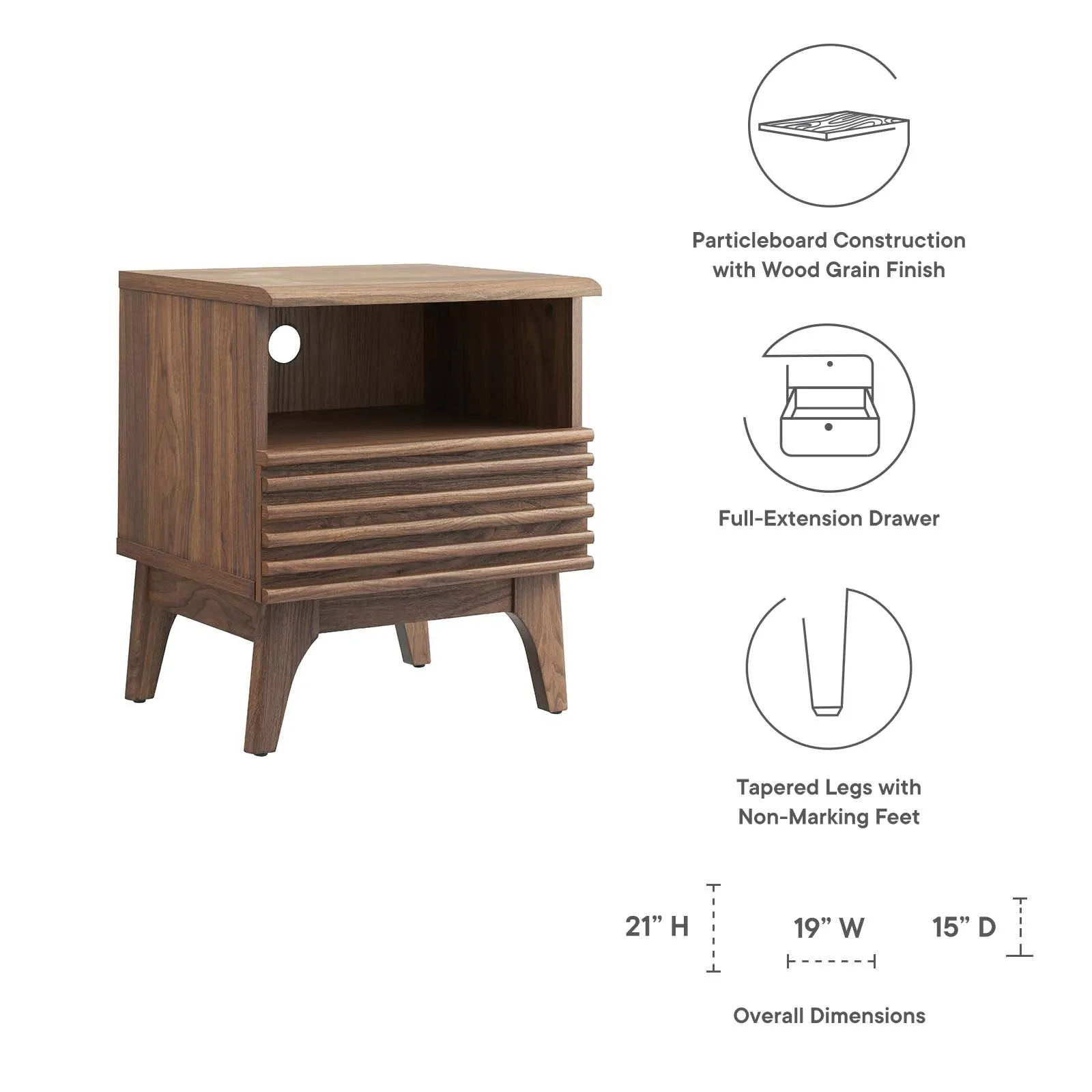 Render Nightstand Walnut MOD-7070-WAL