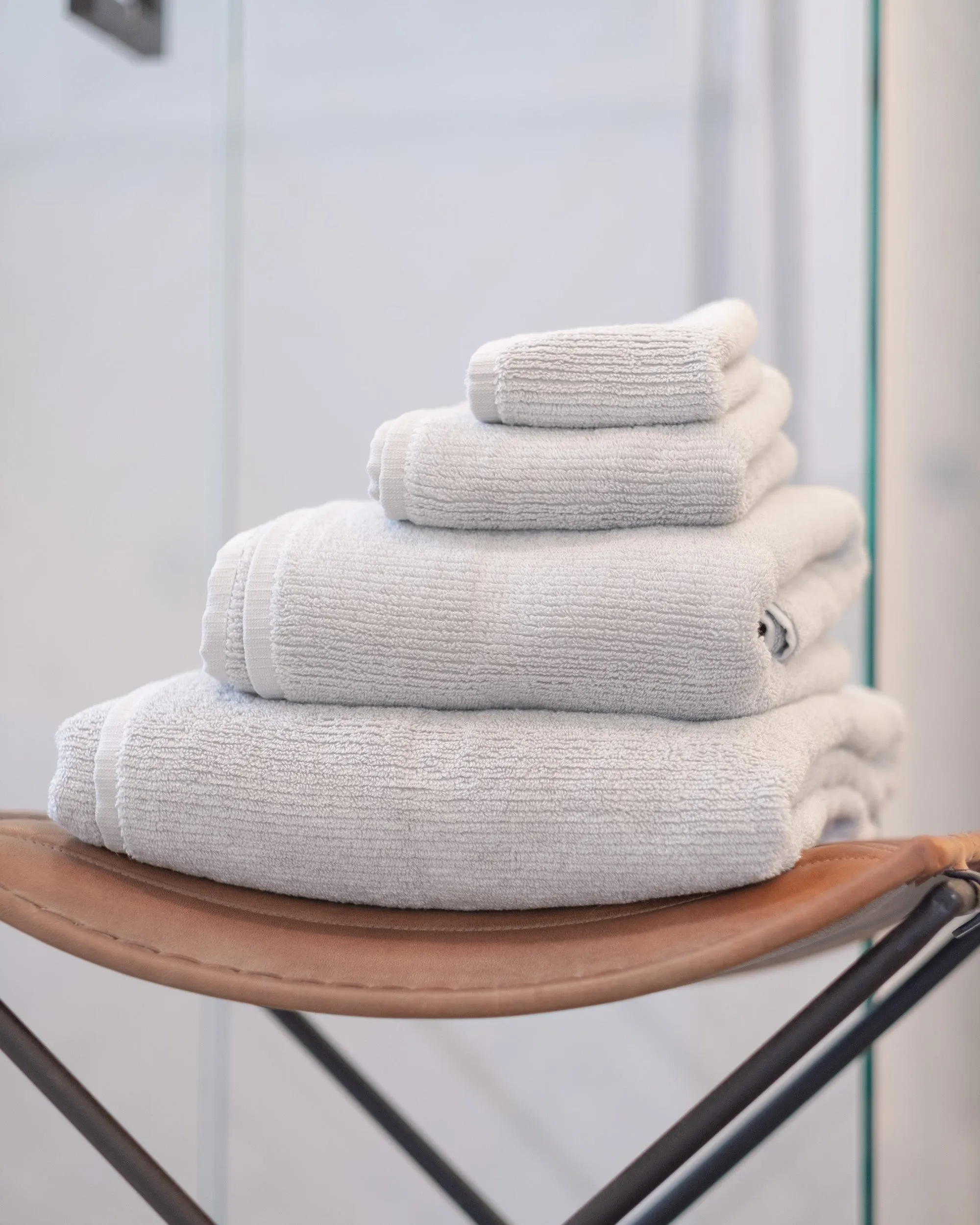 Ribbed Bath Towels in Stone