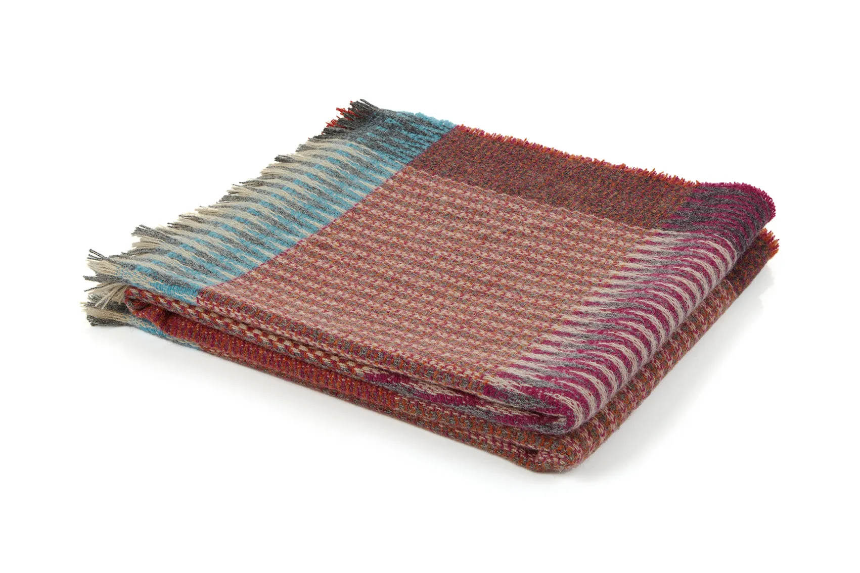 Rona Pink Tweed Wool Throw