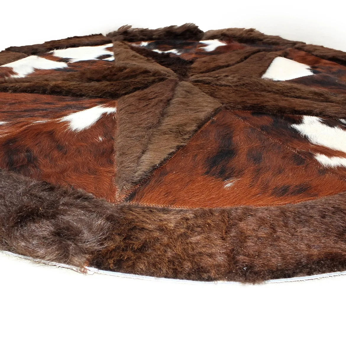 Round Western Rug - Bison Star & Edge (Dark Brindle)