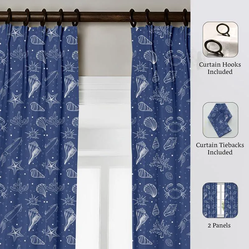 Sea Side Triple Pinch Pleat Medium Width Curtain