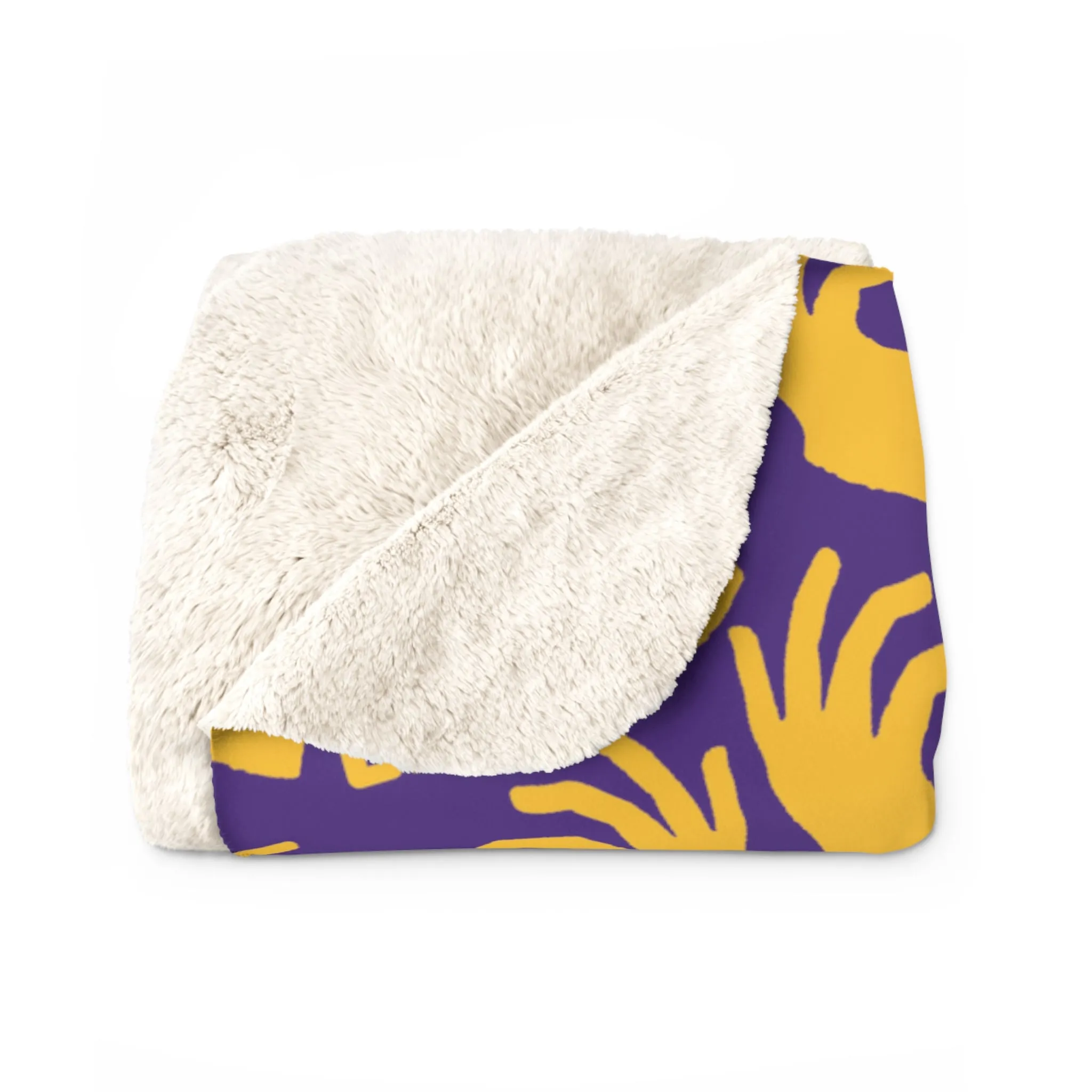 Sherpa Fleece Blanket - Purple/Gold - Griddy Gang