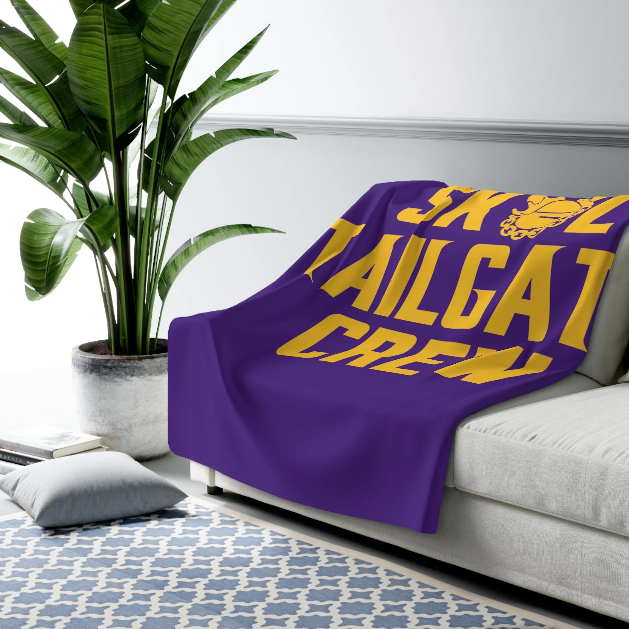 Sherpa Fleece Blanket - Purple/Gold - Tailgate Crew