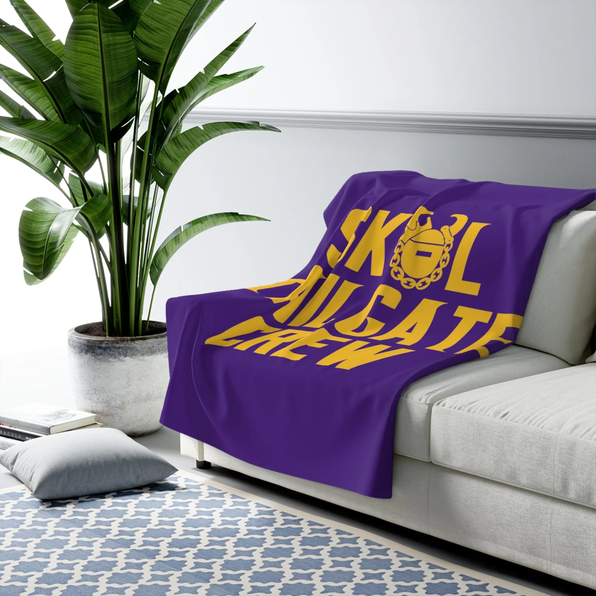 Sherpa Fleece Blanket - Purple/Gold - Tailgate Crew