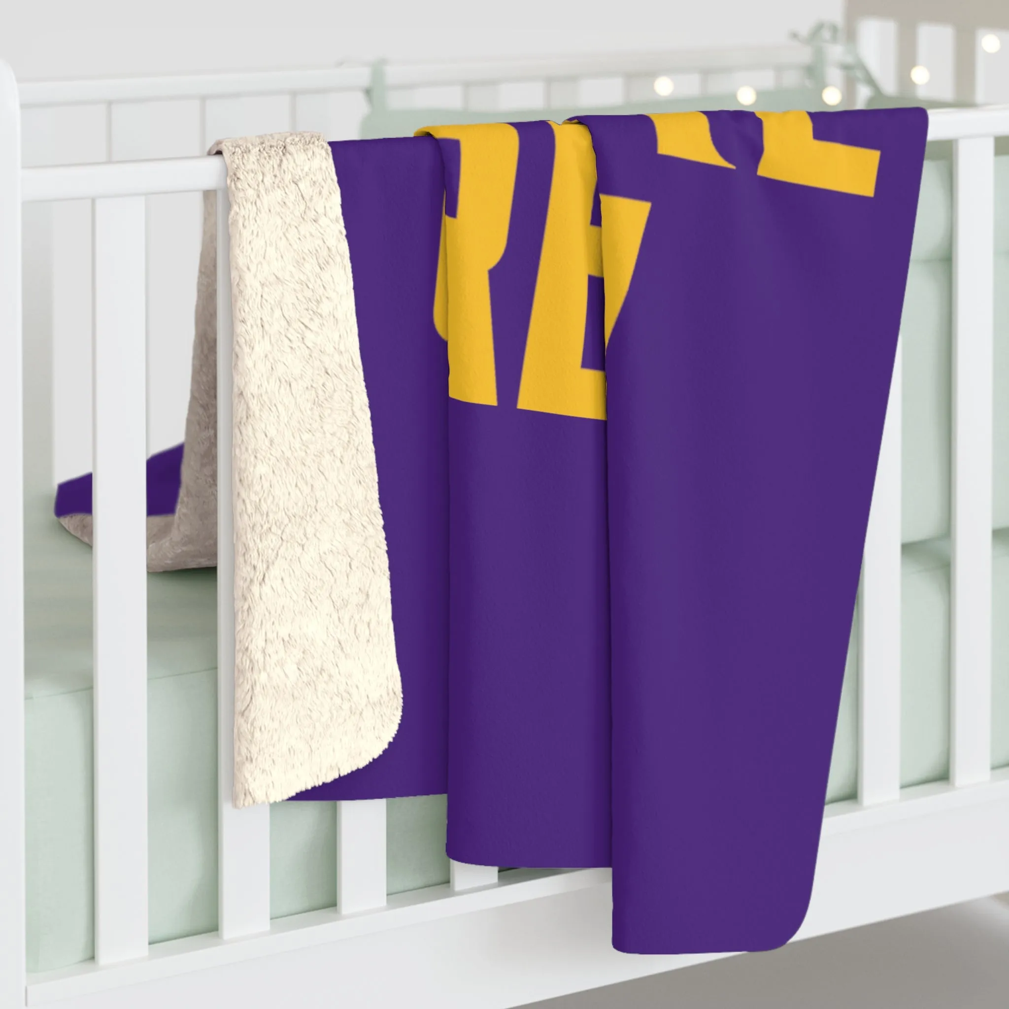 Sherpa Fleece Blanket - Purple/Gold - Tailgate Crew