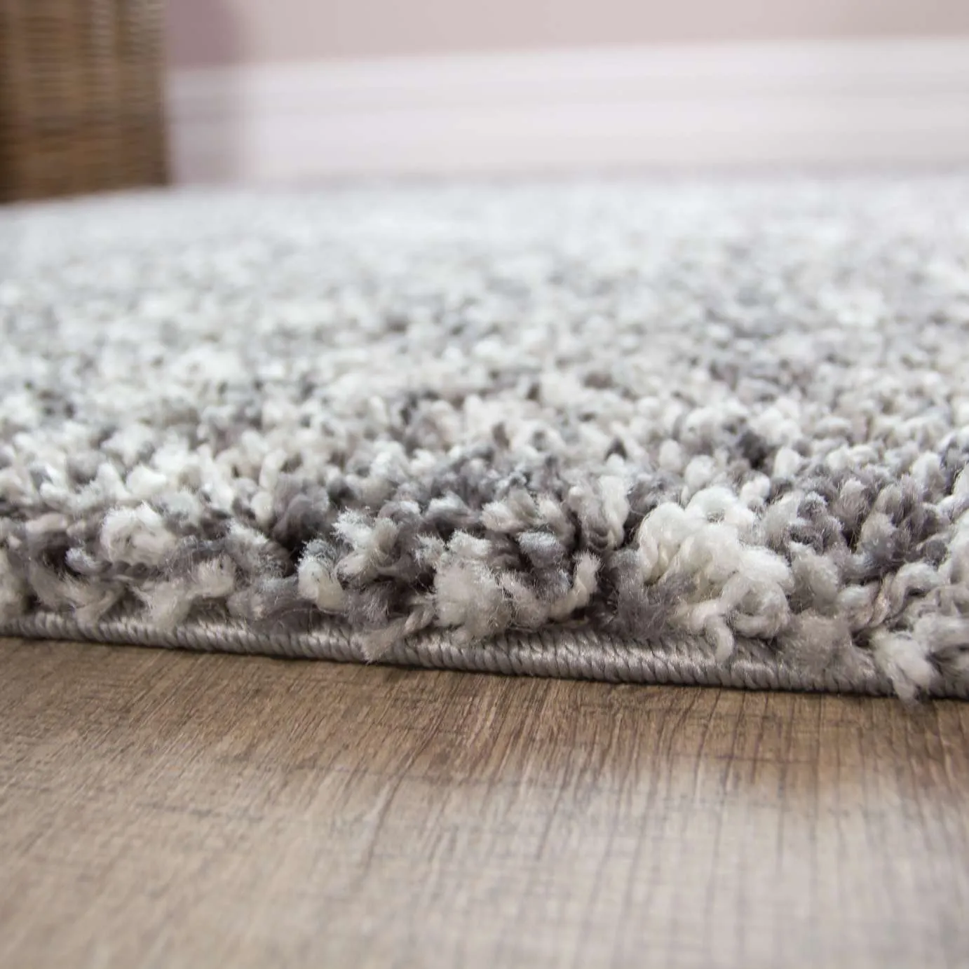 Silver Shaggy Rug for Living Room