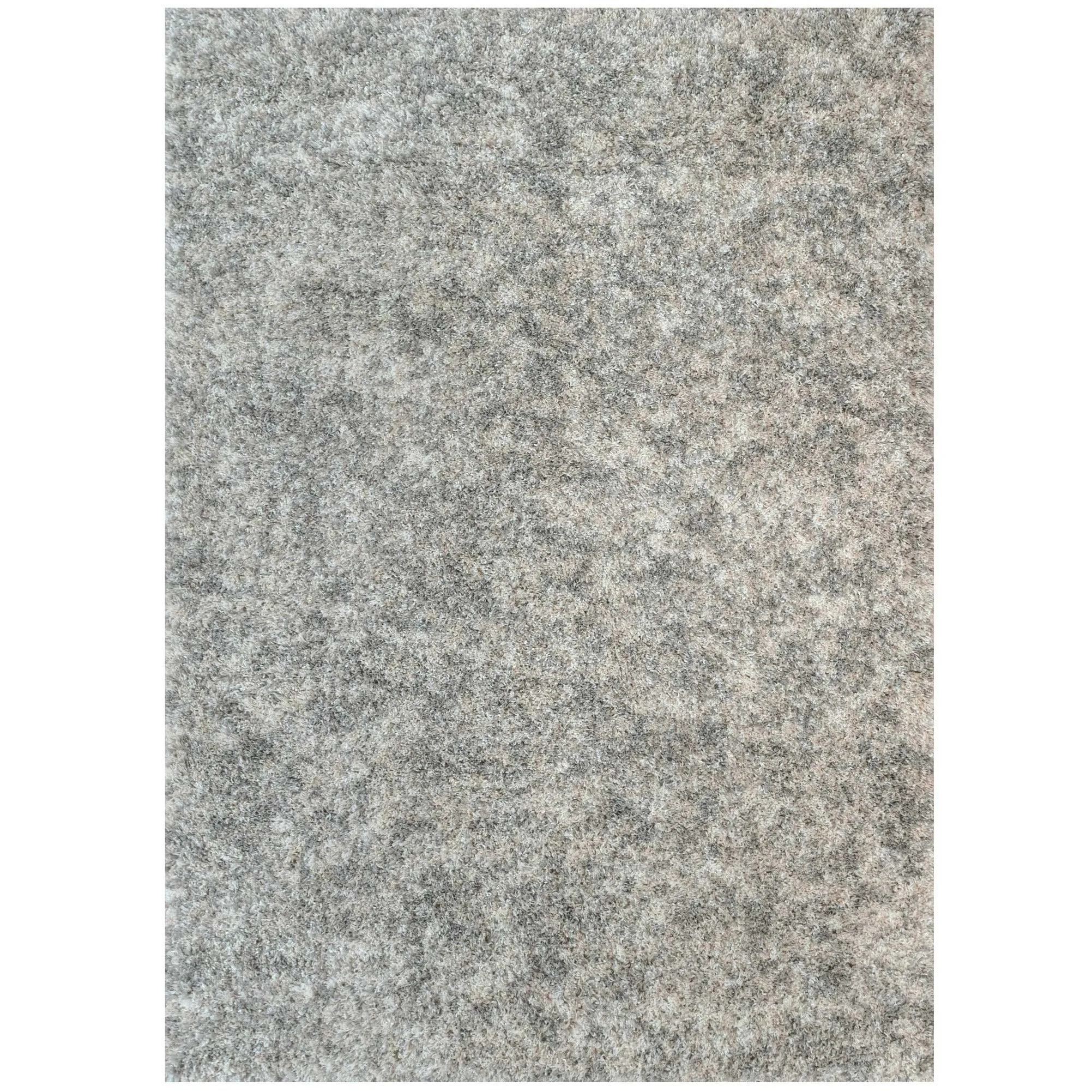 Soft Mottled Silver Shaggy Area Rug