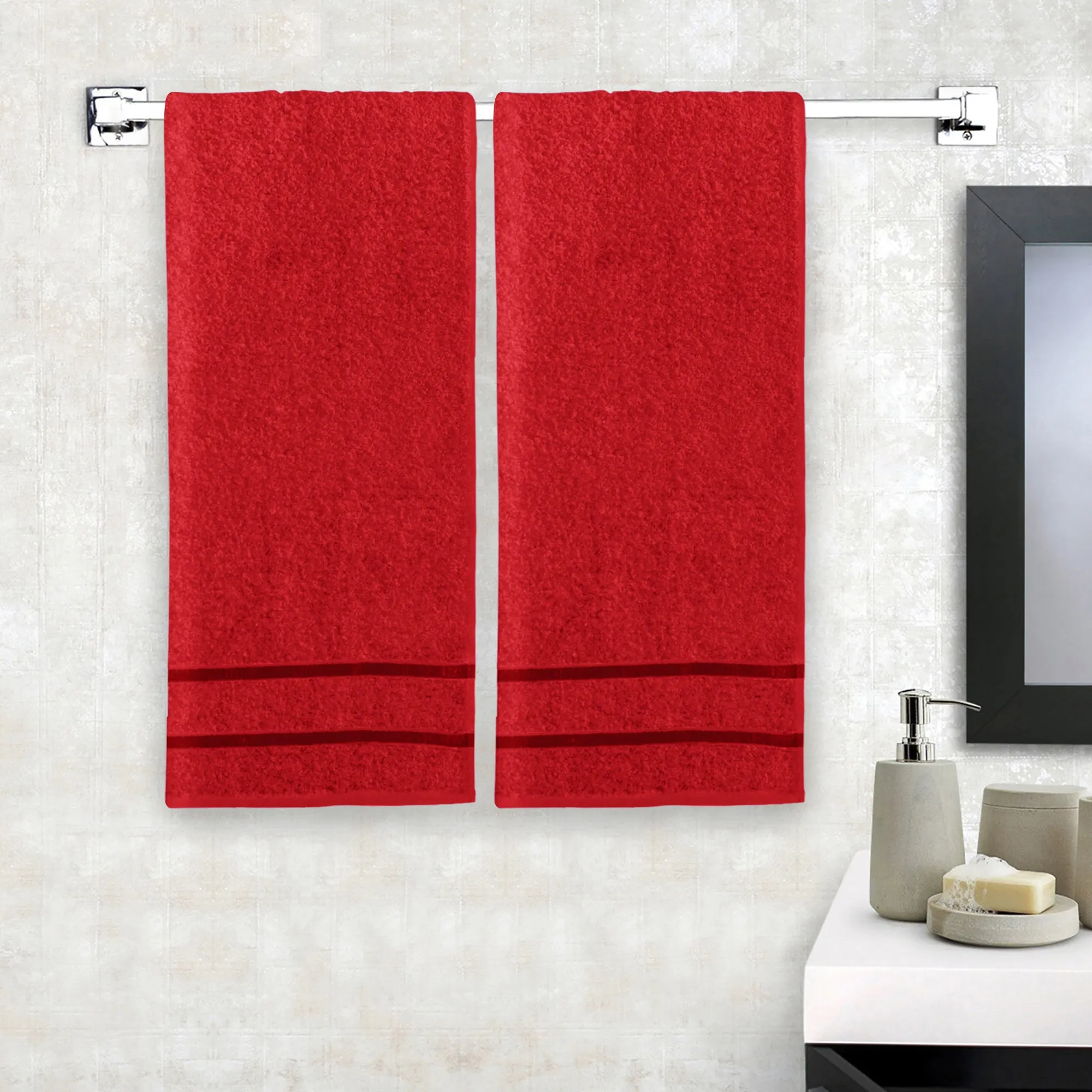 Story@Home 2 Units 100% Cotton Ladies Bath Towel - Wine red