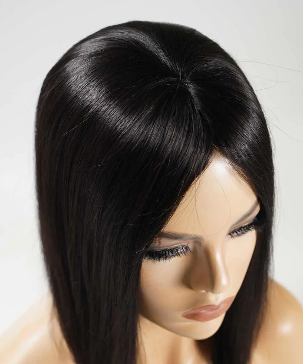 Straight Human Hair Crown Topper