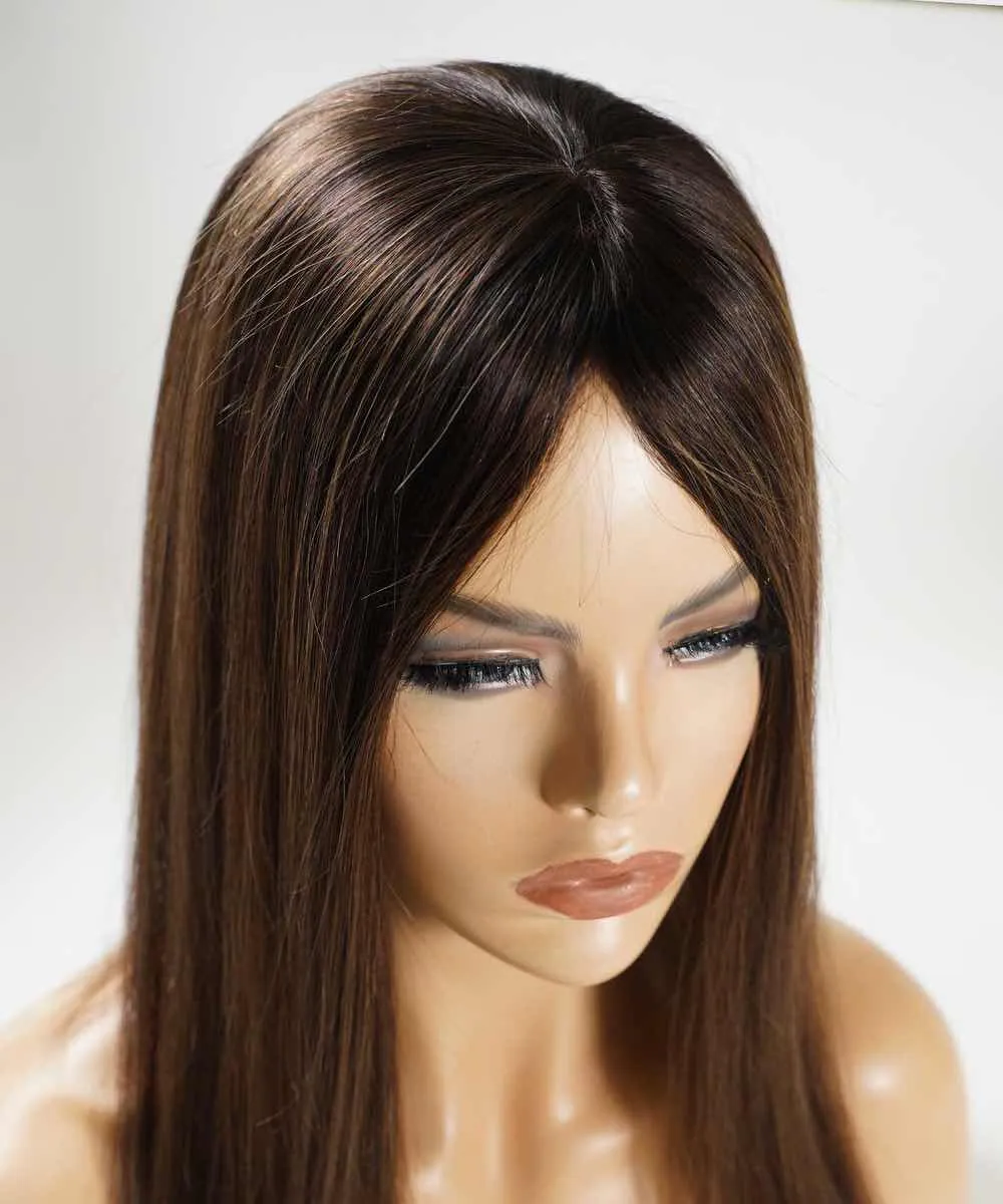 Straight Human Hair Crown Topper