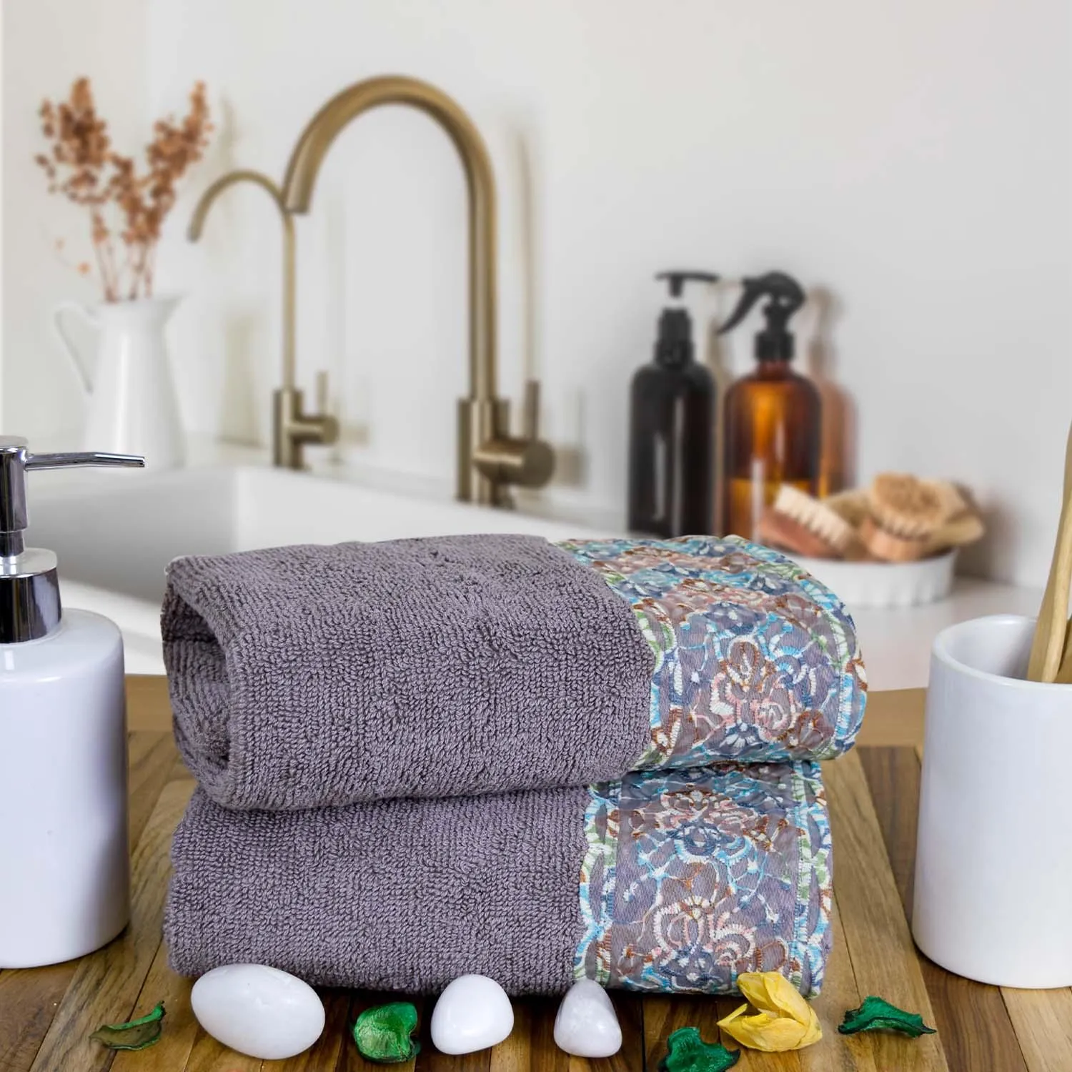 Sunshine 550 GSM Cotton Hand Towel Set | Ultra Soft, Extra Absorbent Luxurious Towels