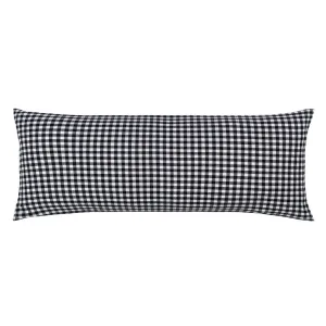 The Black Gingham Extra Long Lumbar Throw Pillow