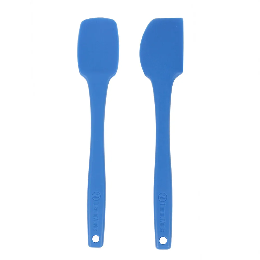 Thermoworks Hi-Temp Silicone Spatula/Spoonula Set BPA-Free Dishwasher Safe Blue