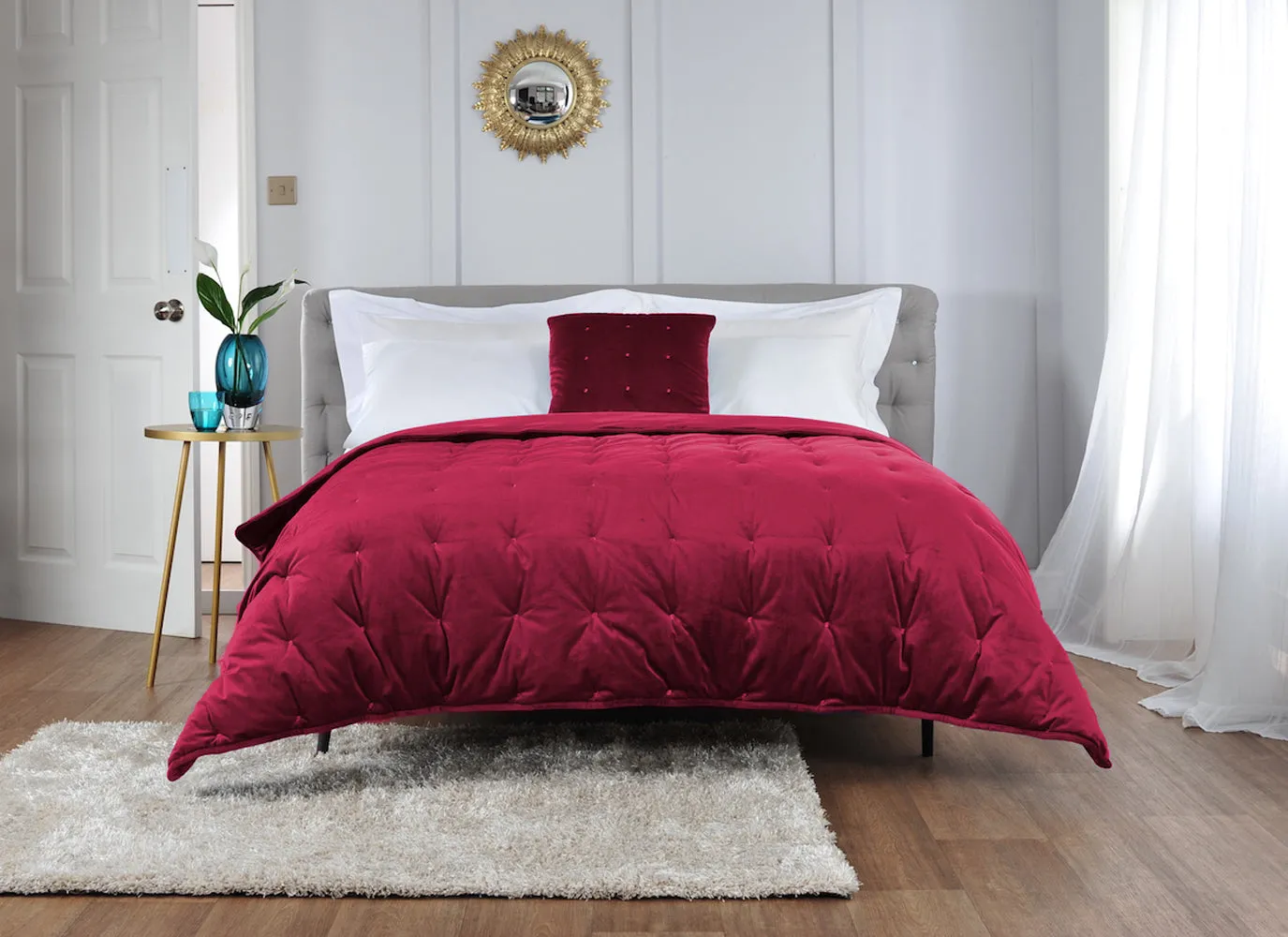 TLC Velvet Dot Collection Bed Throws & Cushions