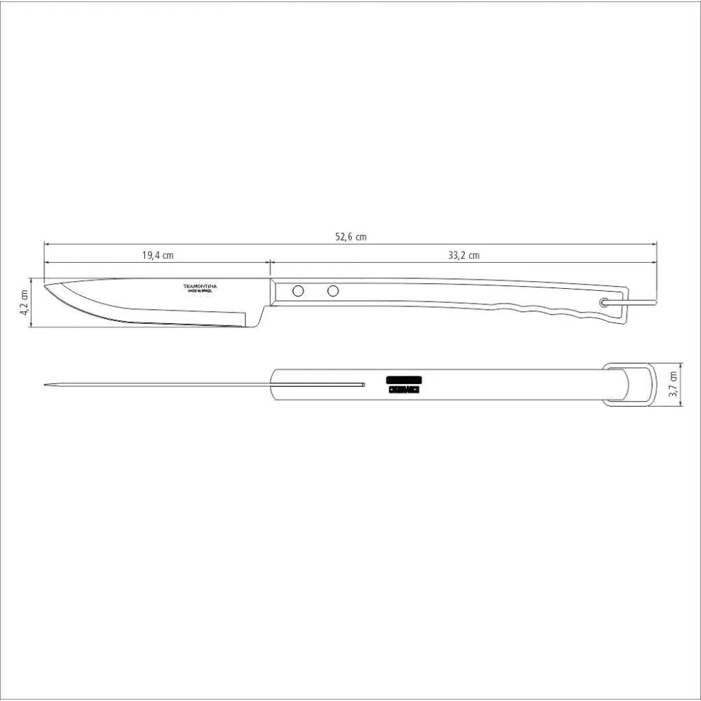 Tramontina Brazil  Churrasco 3-Pieces Stainless Steel Barbecue Utensil Set with Wood Handles