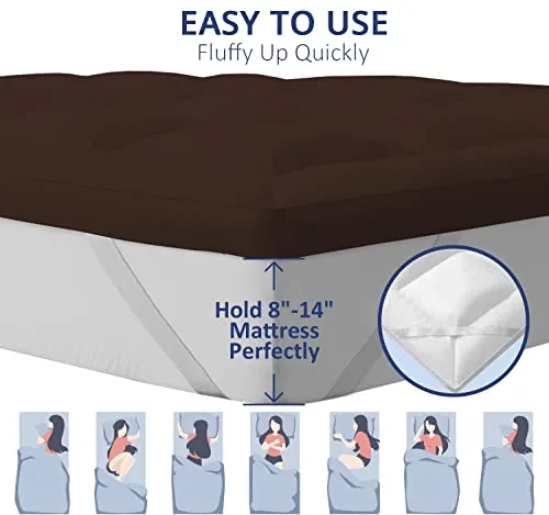 Tundwal's 800 GSM Super Soft Microfiber Mattress Topper/Padding for Soft and Comfortable Sleep -Brown-(Queen Size, 60"x78"inch, 5ft x 6.5ft)