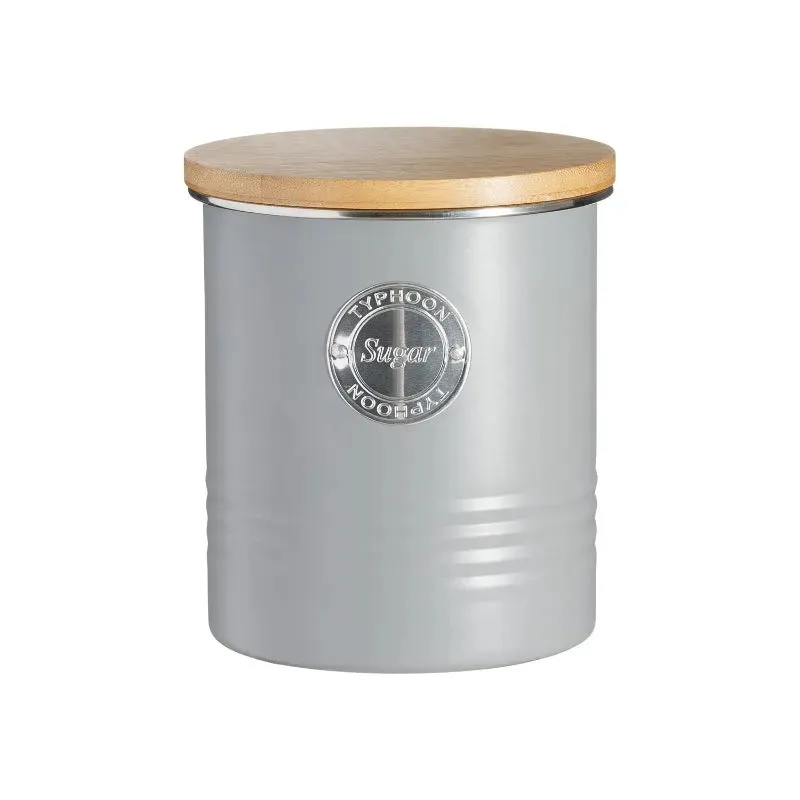 Typhoon Grey Sugar Storage Jar with Bamboo Fibre Lid | 1 Ltr