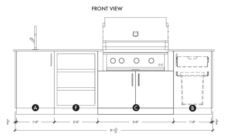 Urban Bonfire Meadow 36 Outdoor Kitchen